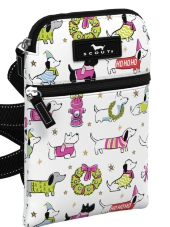 Scout Handbags - Scout White Crossbody Bag with Dog Holiday Print